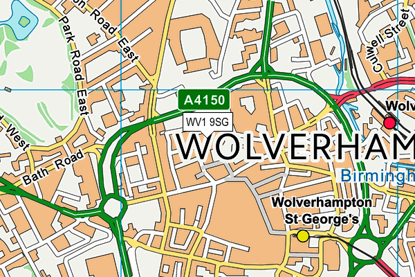 WV1 9SG map - OS VectorMap District (Ordnance Survey)