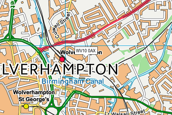 WV10 0AX map - OS VectorMap District (Ordnance Survey)