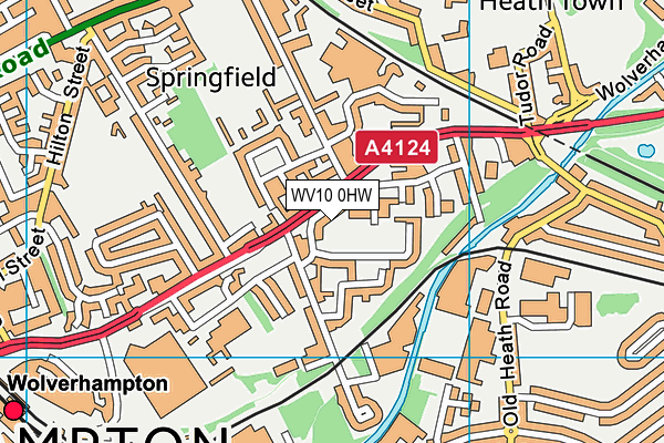 WV10 0HW map - OS VectorMap District (Ordnance Survey)