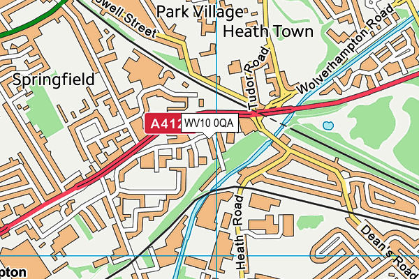 WV10 0QA map - OS VectorMap District (Ordnance Survey)