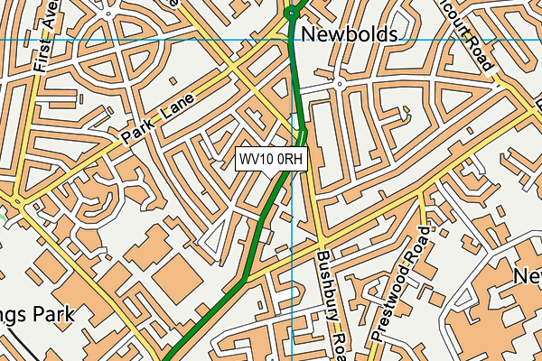 WV10 0RH map - OS VectorMap District (Ordnance Survey)