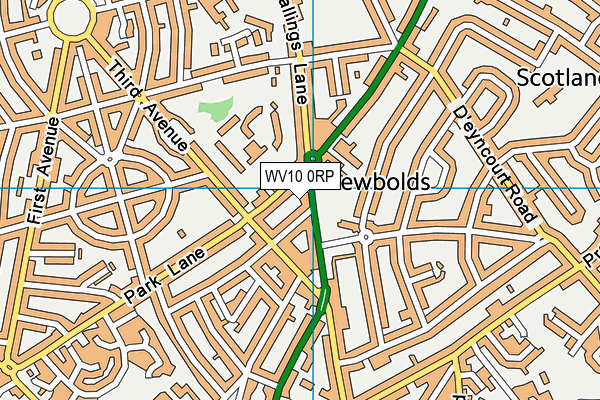 WV10 0RP map - OS VectorMap District (Ordnance Survey)