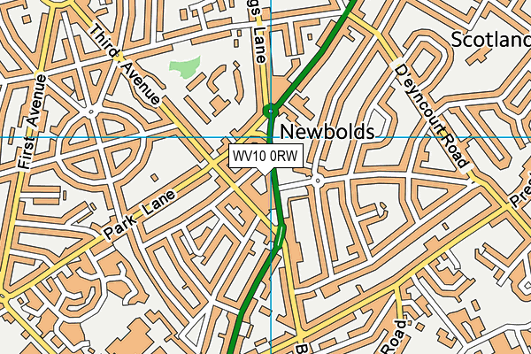 WV10 0RW map - OS VectorMap District (Ordnance Survey)