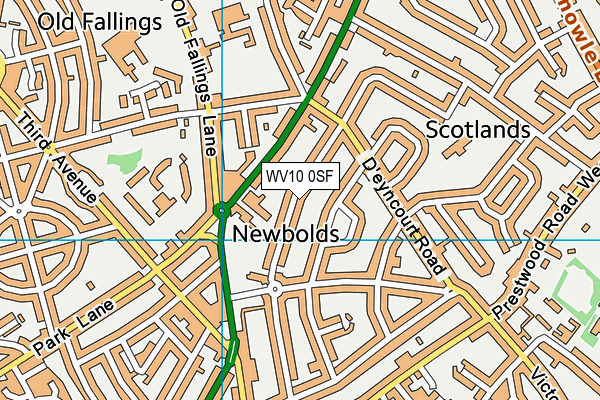 WV10 0SF map - OS VectorMap District (Ordnance Survey)