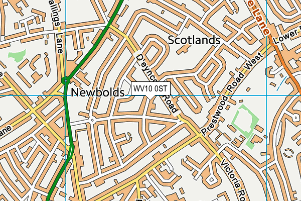 WV10 0ST map - OS VectorMap District (Ordnance Survey)