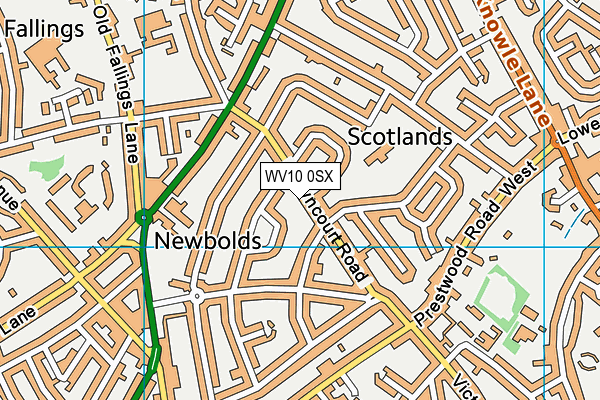 WV10 0SX map - OS VectorMap District (Ordnance Survey)