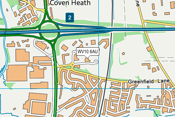 WV10 6AU map - OS VectorMap District (Ordnance Survey)