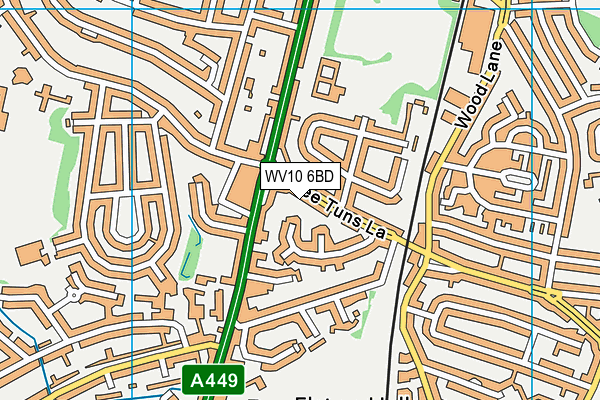 WV10 6BD map - OS VectorMap District (Ordnance Survey)