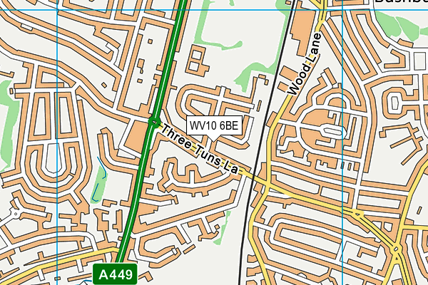 WV10 6BE map - OS VectorMap District (Ordnance Survey)