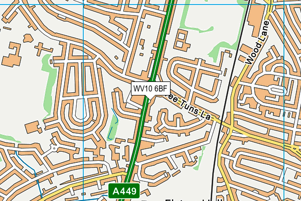 WV10 6BF map - OS VectorMap District (Ordnance Survey)