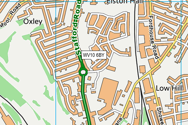 WV10 6BY map - OS VectorMap District (Ordnance Survey)