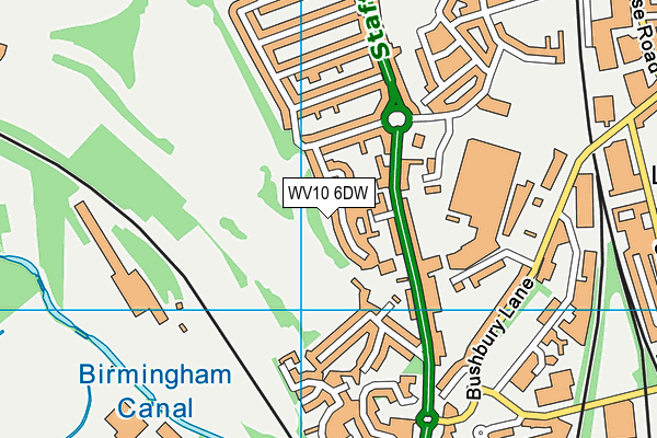 WV10 6DW map - OS VectorMap District (Ordnance Survey)