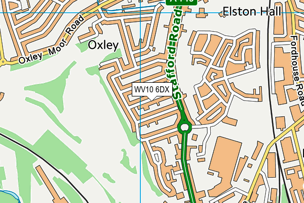 WV10 6DX map - OS VectorMap District (Ordnance Survey)