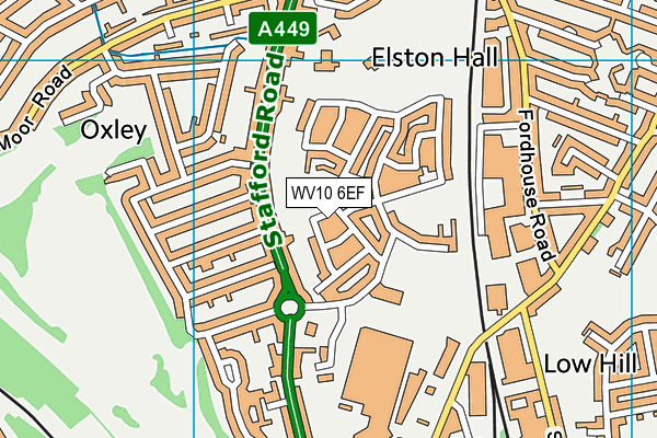 WV10 6EF map - OS VectorMap District (Ordnance Survey)