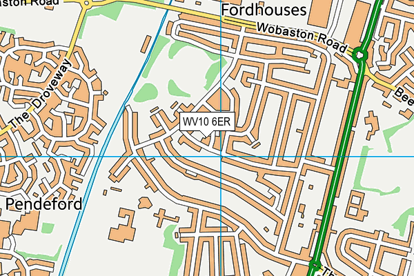 WV10 6ER map - OS VectorMap District (Ordnance Survey)