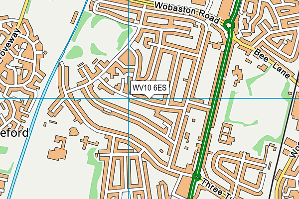 WV10 6ES map - OS VectorMap District (Ordnance Survey)