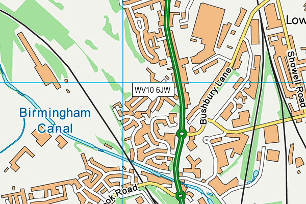 WV10 6JW map - OS VectorMap District (Ordnance Survey)