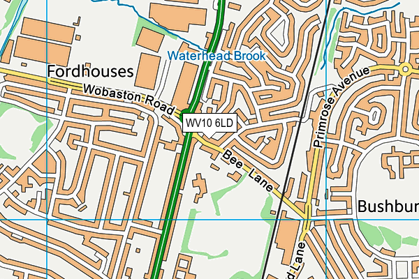 WV10 6LD map - OS VectorMap District (Ordnance Survey)