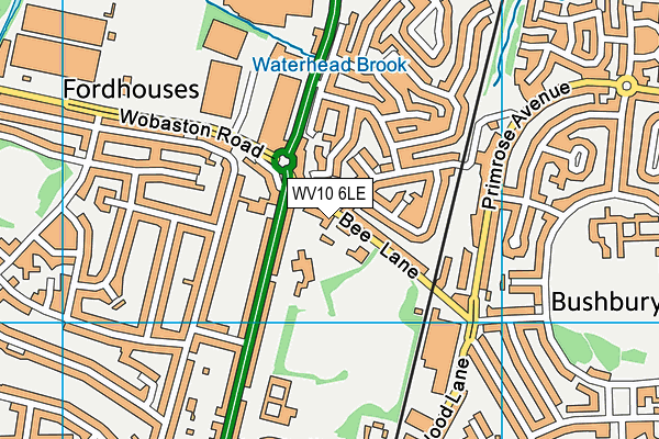 WV10 6LE map - OS VectorMap District (Ordnance Survey)