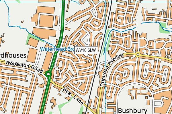 WV10 6LW map - OS VectorMap District (Ordnance Survey)