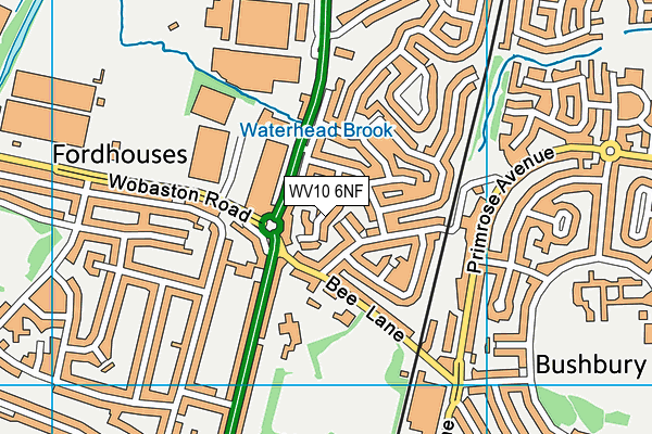 WV10 6NF map - OS VectorMap District (Ordnance Survey)