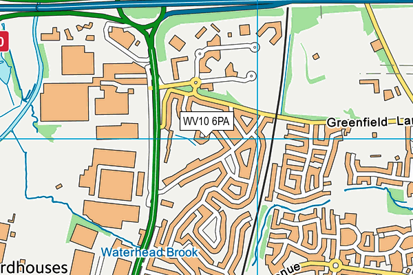 WV10 6PA map - OS VectorMap District (Ordnance Survey)