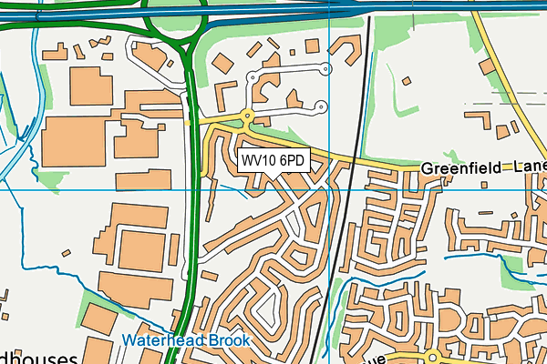 WV10 6PD map - OS VectorMap District (Ordnance Survey)