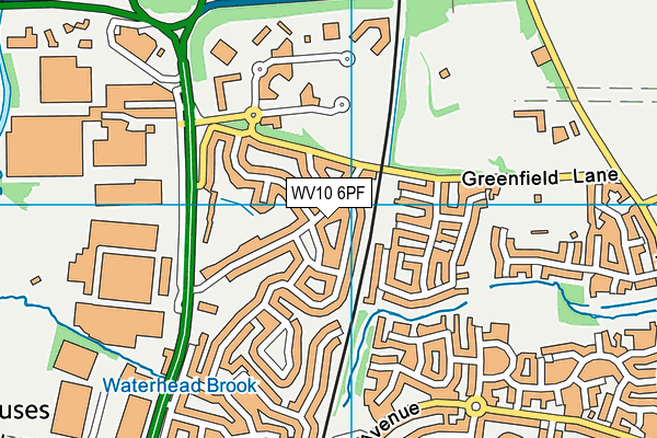WV10 6PF map - OS VectorMap District (Ordnance Survey)