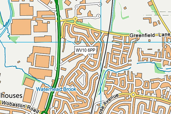 WV10 6PP map - OS VectorMap District (Ordnance Survey)