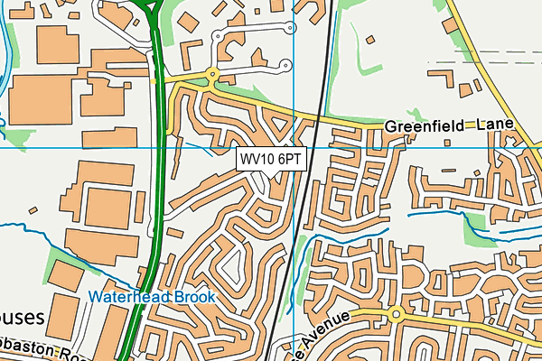 WV10 6PT map - OS VectorMap District (Ordnance Survey)