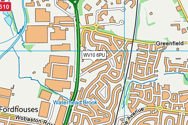 WV10 6PU map - OS VectorMap District (Ordnance Survey)