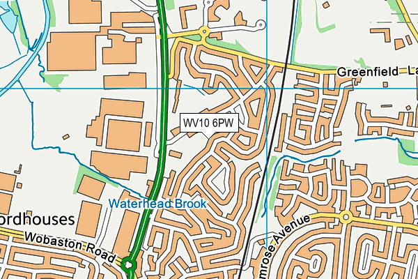 WV10 6PW map - OS VectorMap District (Ordnance Survey)