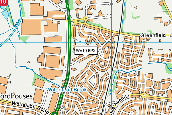 WV10 6PX map - OS VectorMap District (Ordnance Survey)