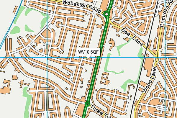 WV10 6QF map - OS VectorMap District (Ordnance Survey)