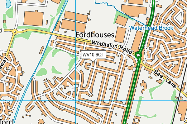 WV10 6QT map - OS VectorMap District (Ordnance Survey)