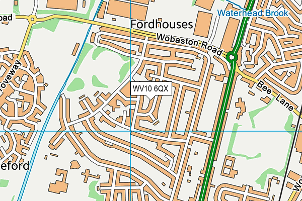WV10 6QX map - OS VectorMap District (Ordnance Survey)