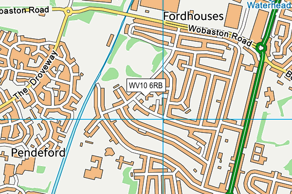 WV10 6RB map - OS VectorMap District (Ordnance Survey)