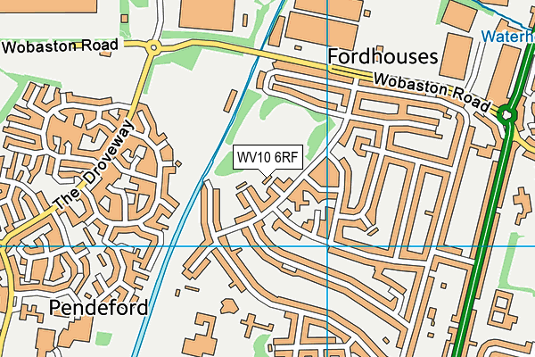 WV10 6RF map - OS VectorMap District (Ordnance Survey)