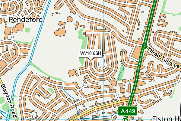 WV10 6SH map - OS VectorMap District (Ordnance Survey)