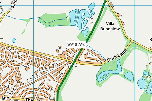 WV10 7AE map - OS VectorMap District (Ordnance Survey)