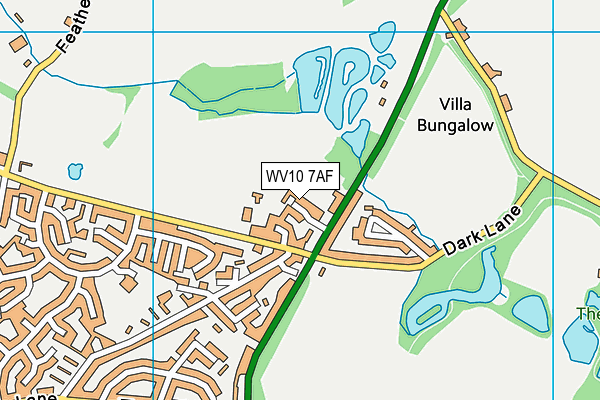 WV10 7AF map - OS VectorMap District (Ordnance Survey)