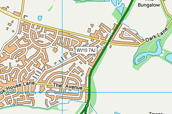 WV10 7AJ map - OS VectorMap District (Ordnance Survey)