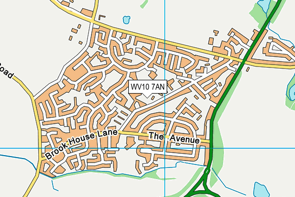 WV10 7AN map - OS VectorMap District (Ordnance Survey)