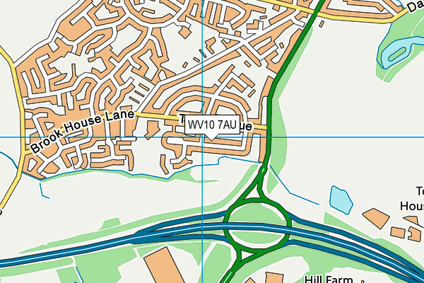 WV10 7AU map - OS VectorMap District (Ordnance Survey)