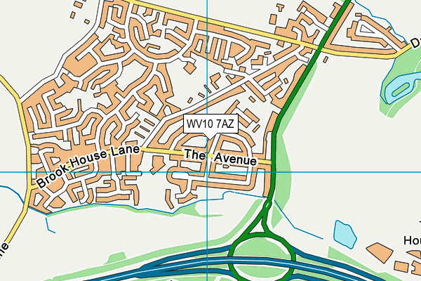 WV10 7AZ map - OS VectorMap District (Ordnance Survey)