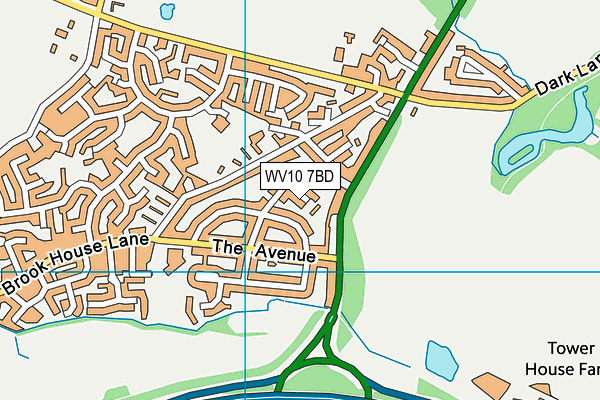 WV10 7BD map - OS VectorMap District (Ordnance Survey)