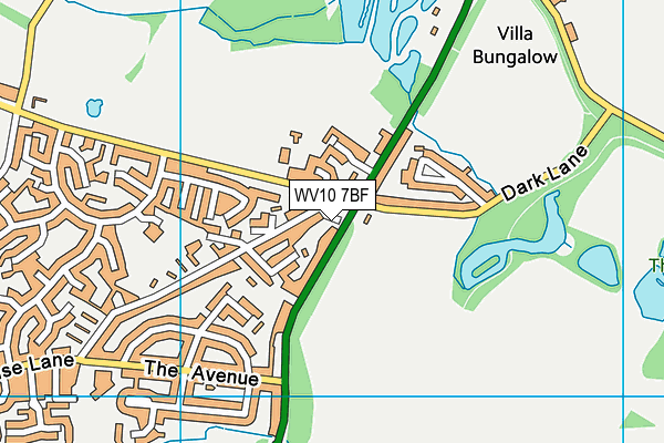 WV10 7BF map - OS VectorMap District (Ordnance Survey)