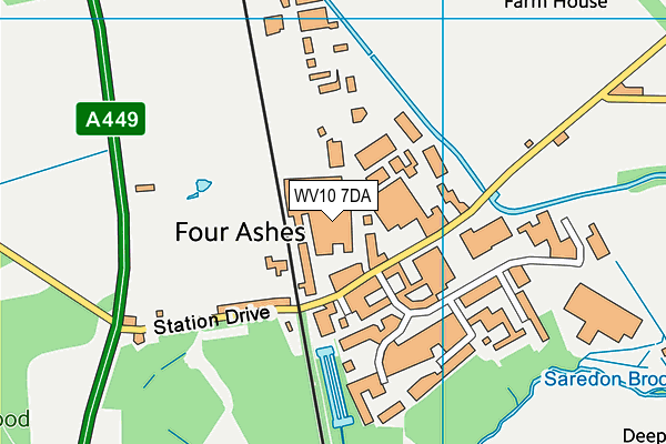 Map of FOUR ASHES PLUMBING SUPPLIES LIMITED at district scale