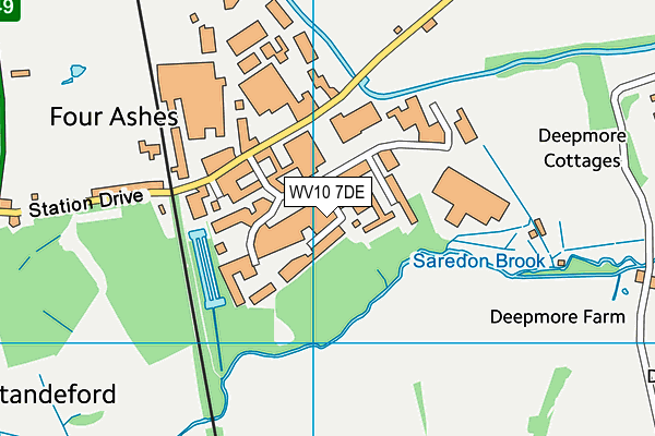 WV10 7DE map - OS VectorMap District (Ordnance Survey)