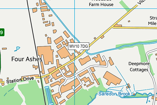 WV10 7DG map - OS VectorMap District (Ordnance Survey)